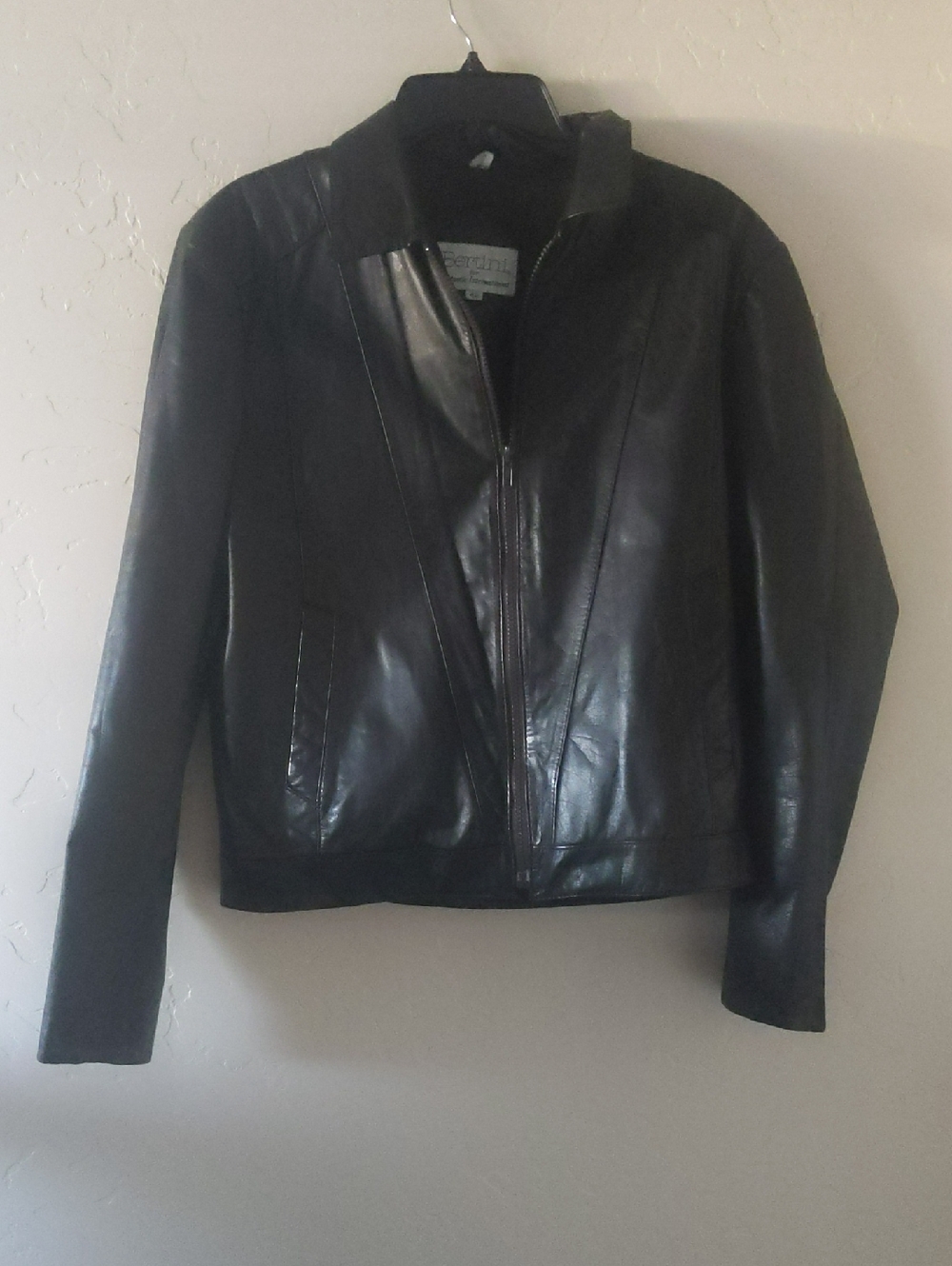 Classic Black Leather Zip-Front Women's Jacket